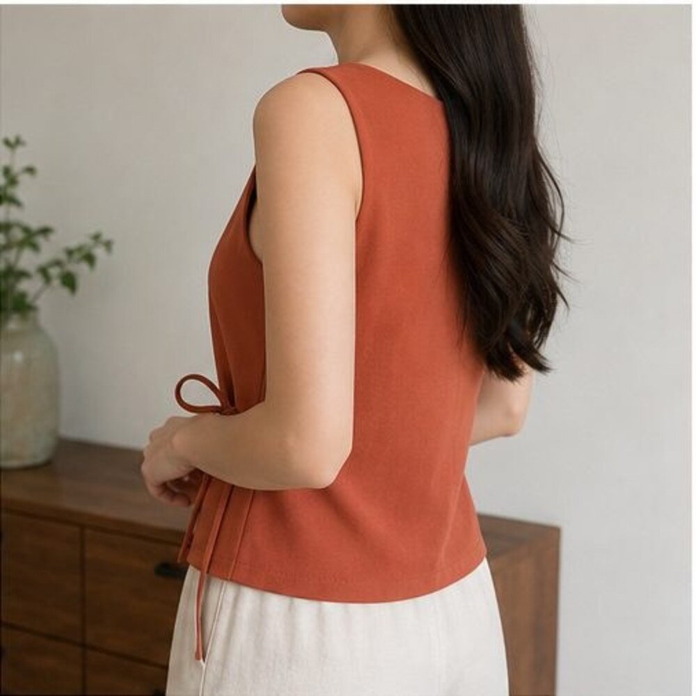 Rust Smocked Top - Picture 3 of 6